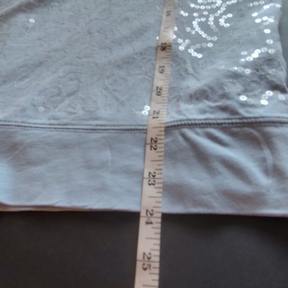 NWOT Sunset Rd. Blue Sequins Blouse Size Large - Picture 11 of 12